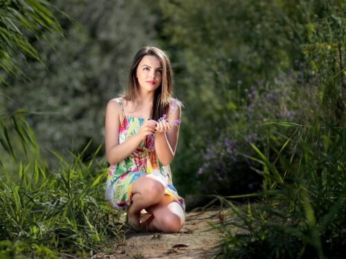 face, kneel, nature, beauty, green, summer, dress, kneel, kneel, kneel, kneel, kneel