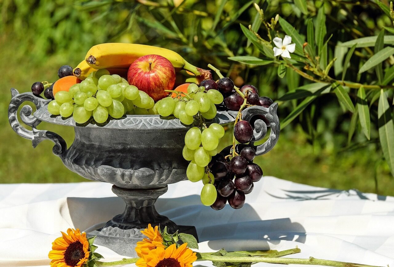 bowl of fruit, shell, fruit, healthy, food, nature, summer