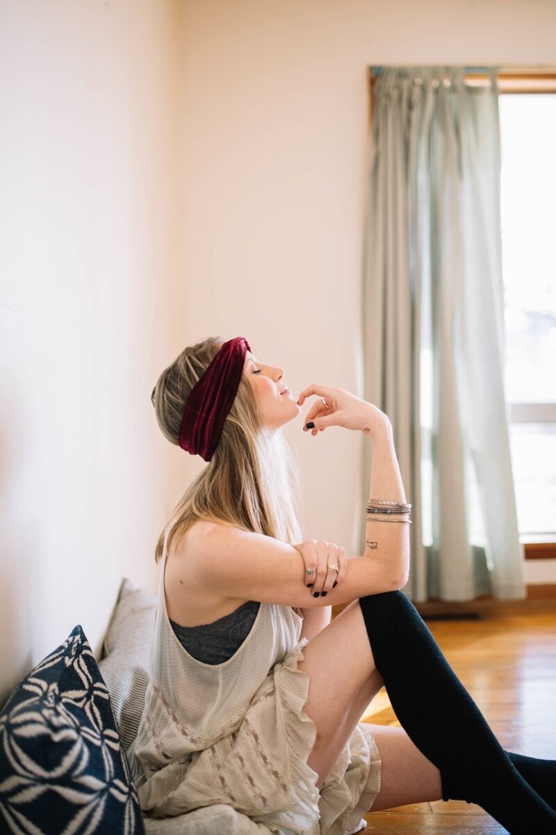 people, girl, female, woman, clothing, fashion, model, black, sock, pillow, room, window, curtain, wall