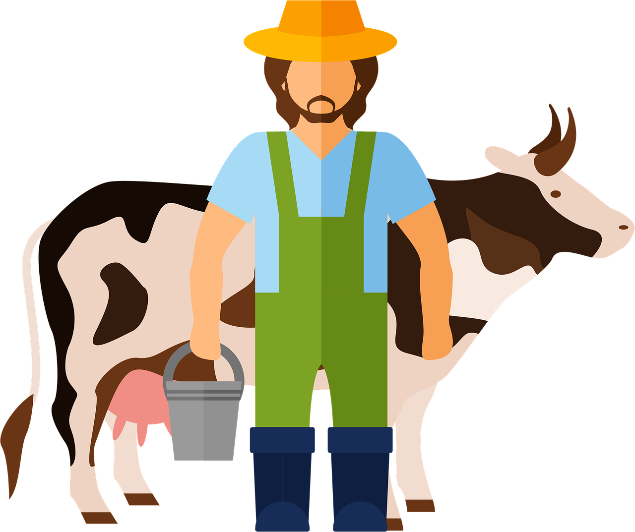 farm, farmer, cow, bucket, milk, pail, agriculture, cow milking, cow farm, cattle, livestock, countryside, farming, nature, animal, milking, avatar, male farmer, male avatar, farmer, farmer, farmer, farmer, farmer, milk