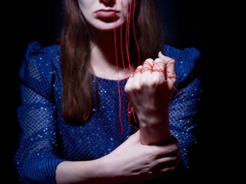 fist, string, woman, red string, tied, hand, arm, gesture, girl, closeup, red string, red string, red string, red string, red string, tied, gesture