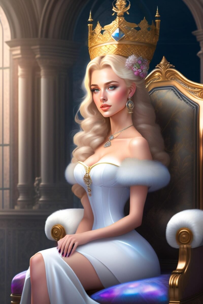 castle, throne, queen, ai generated, woman, beauty