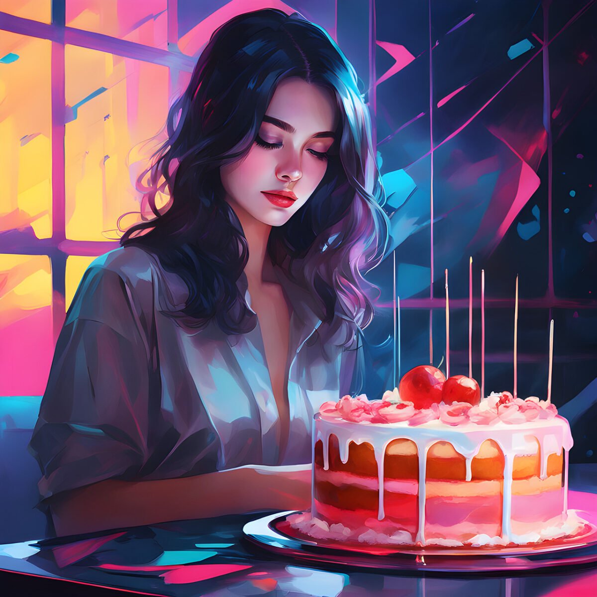 woman, birthday cake, cake, food, happy birthday, girl, beauty, celebration, portrait