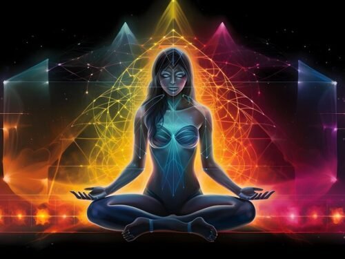 yoga, meditation, energy, chakra, alignment, brain, body, girl, woman, pose, posing, ai generated