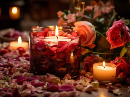 ai generated, aromatherapy, nature, flowers, relaxation, scent, candles, flame, burning candles, massage, stress, therapy, massage oil, tincture