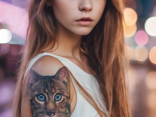 ai generated, woman, model, tattoos, teen, teenager, female, portrait