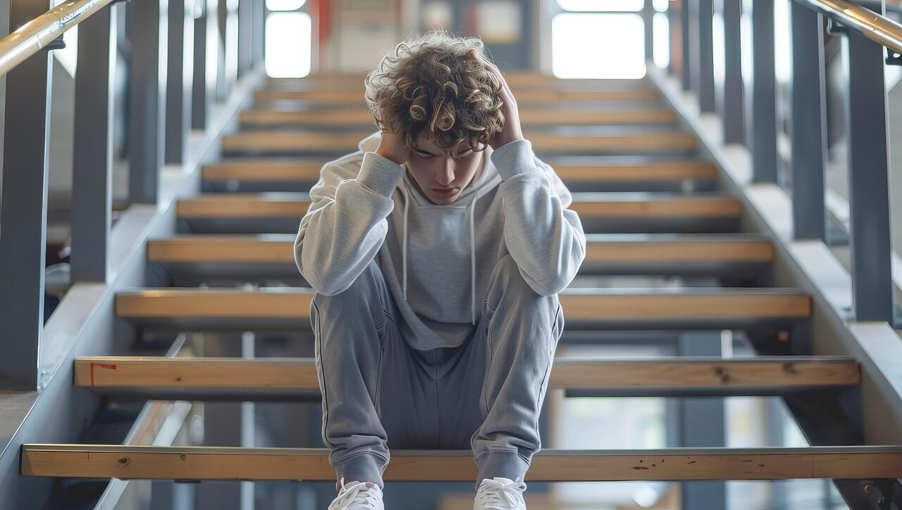 teenager, stairs, sitting, sad, teen, guy, casual, puberty, psychology, stress, disappointed, heartbreak, pain, crisis, steps, staircase, teenager, puberty, psychology, heartbreak, heartbreak, heartbreak, heartbreak, heartbreak