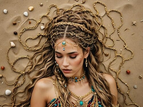 ai generated, woman, beach