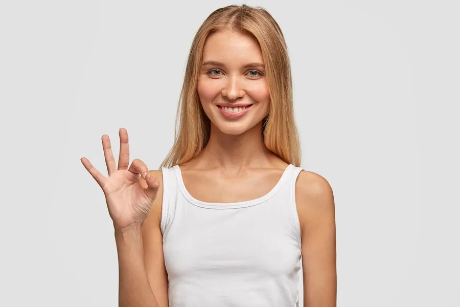 Attractive caucasian female with long hair