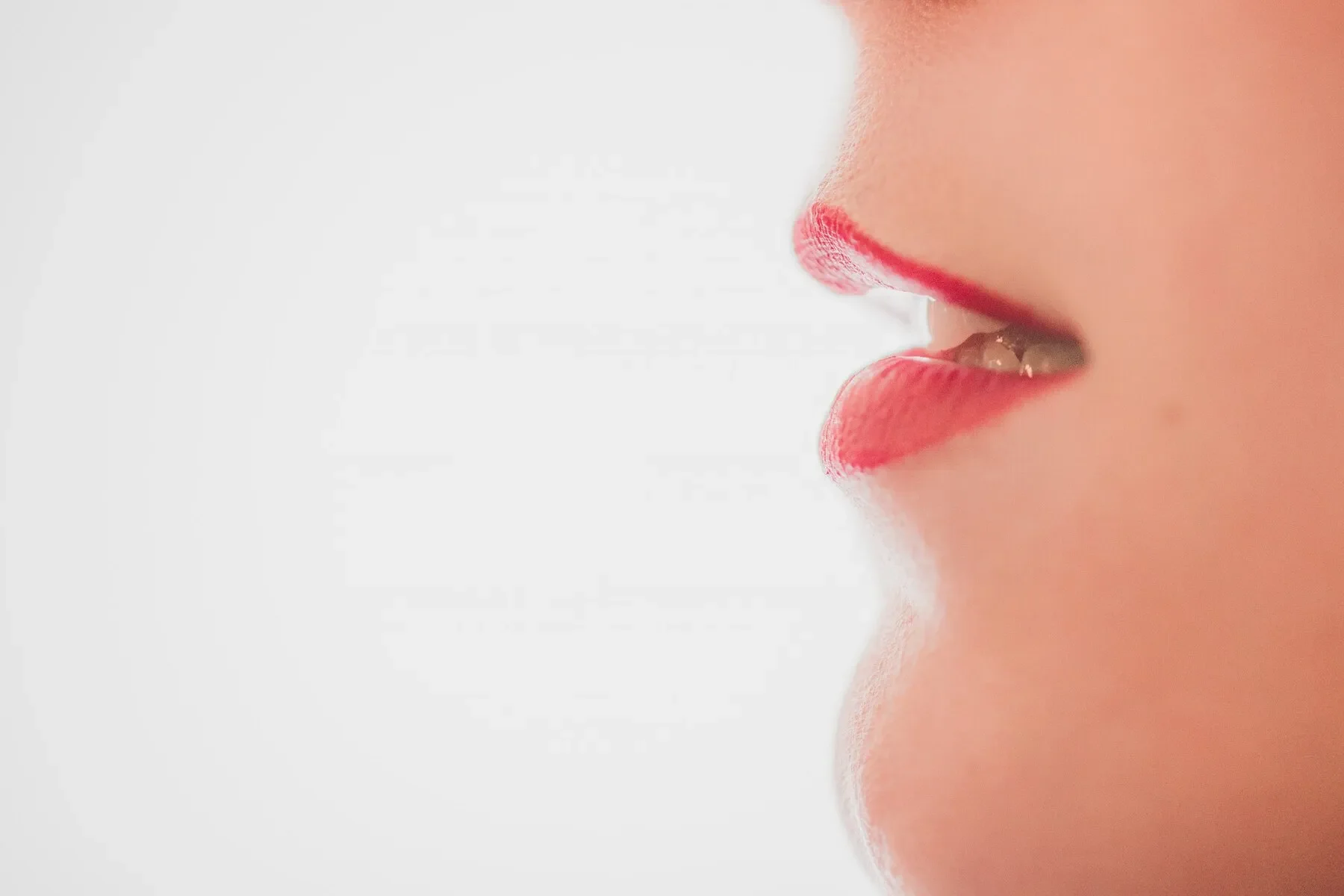 Closeup attractive lips female with lipstick