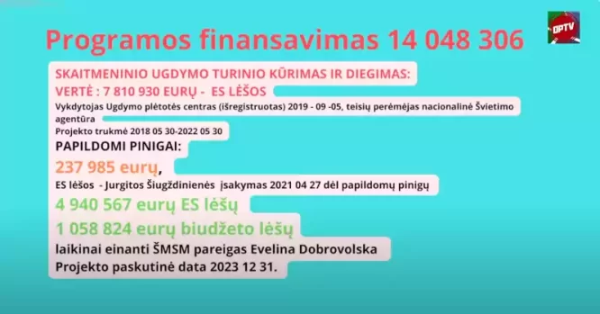 Gyvenimo įgūdžių programos finansavimas