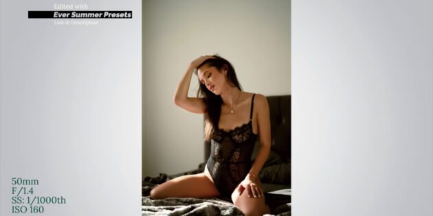 Pozos moteriškai erotinei fotosesijai: klūpėjimas ant lovos