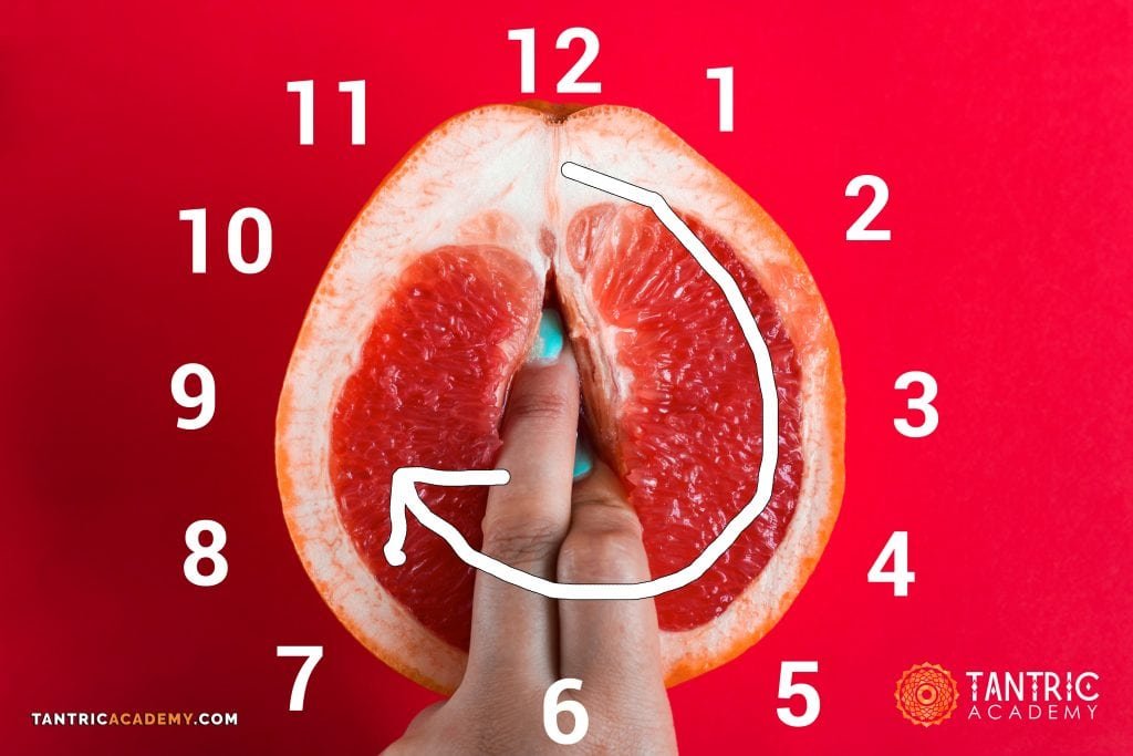 du pirštai greipfrute, atskirtame raudoname fone iš viršaus