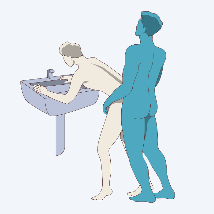 Partner on the sink, from behind_Standing Position