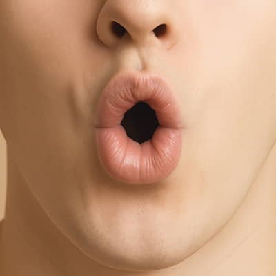 Lip shape for sucking the clit while you