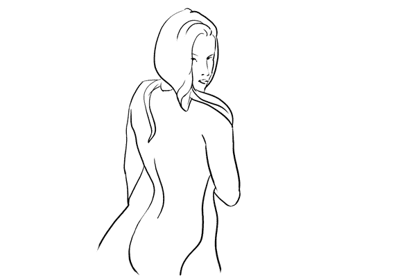 nude pose with sheet