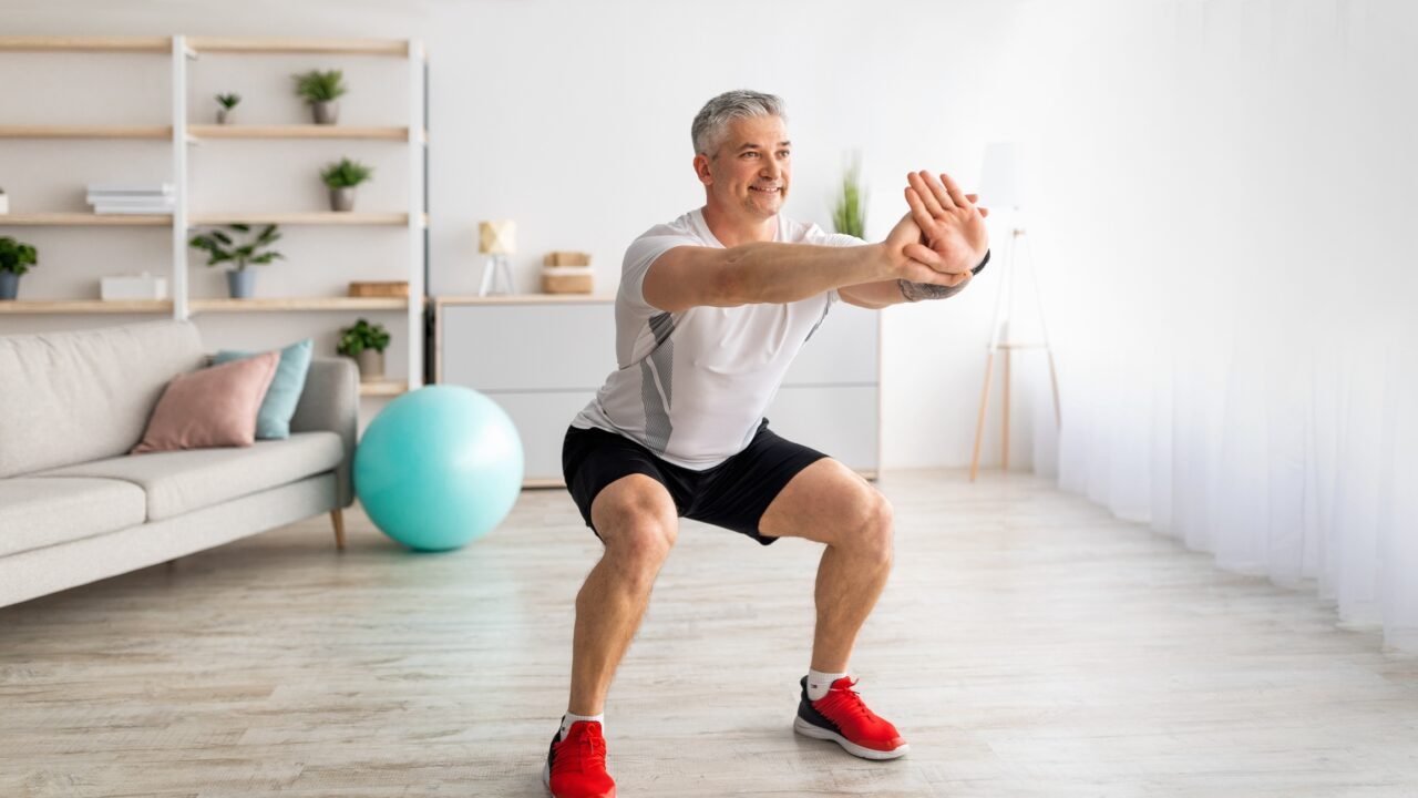 Man doing squats