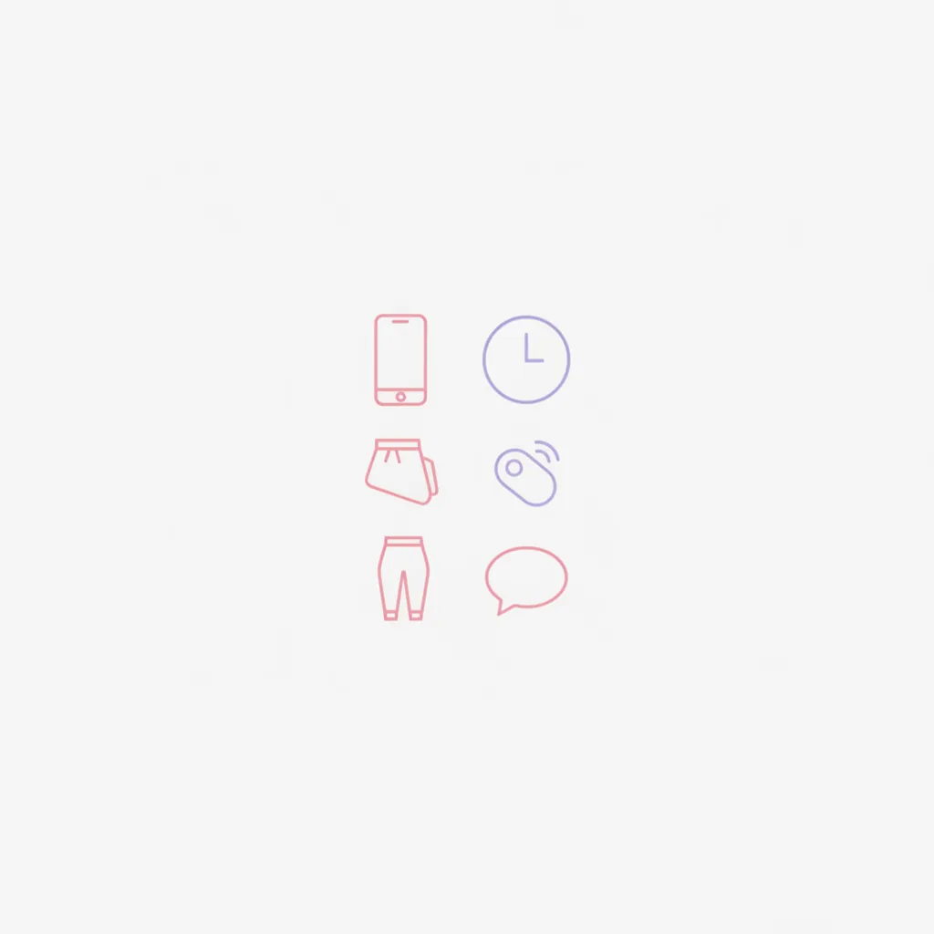 Flat vector icon set representing signs of being a goonette