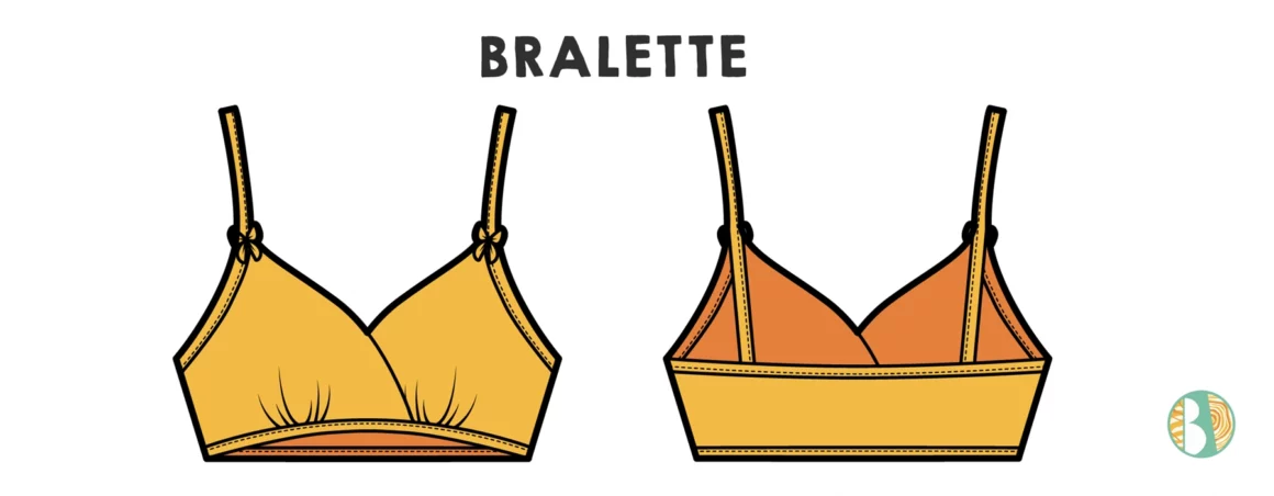 Illustration of a bralette, front and back.