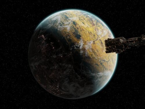 an artist's rendering of a space station in orbit