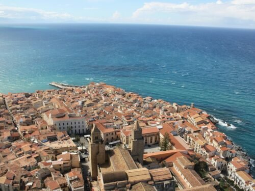 aerial city building view