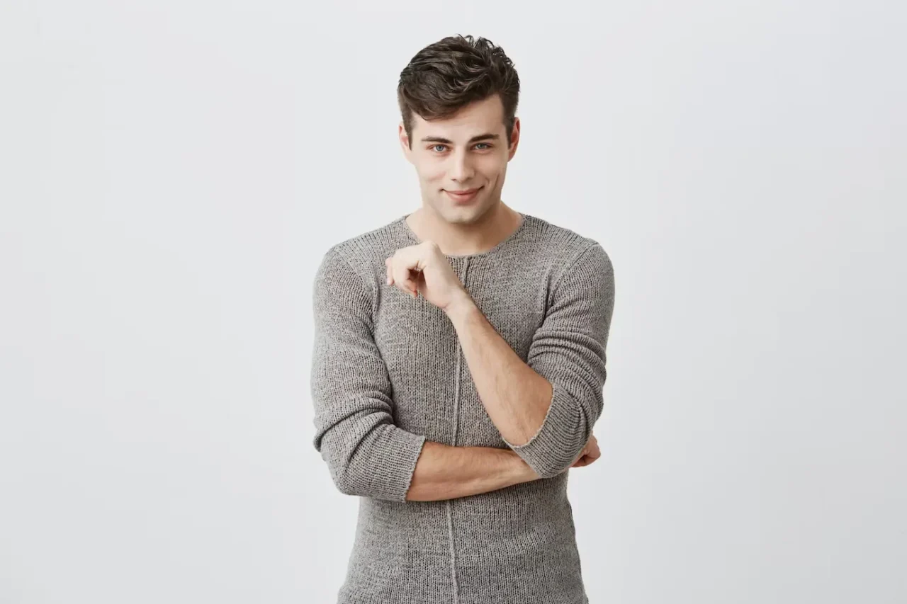 People style fashion concept handsome young european male
