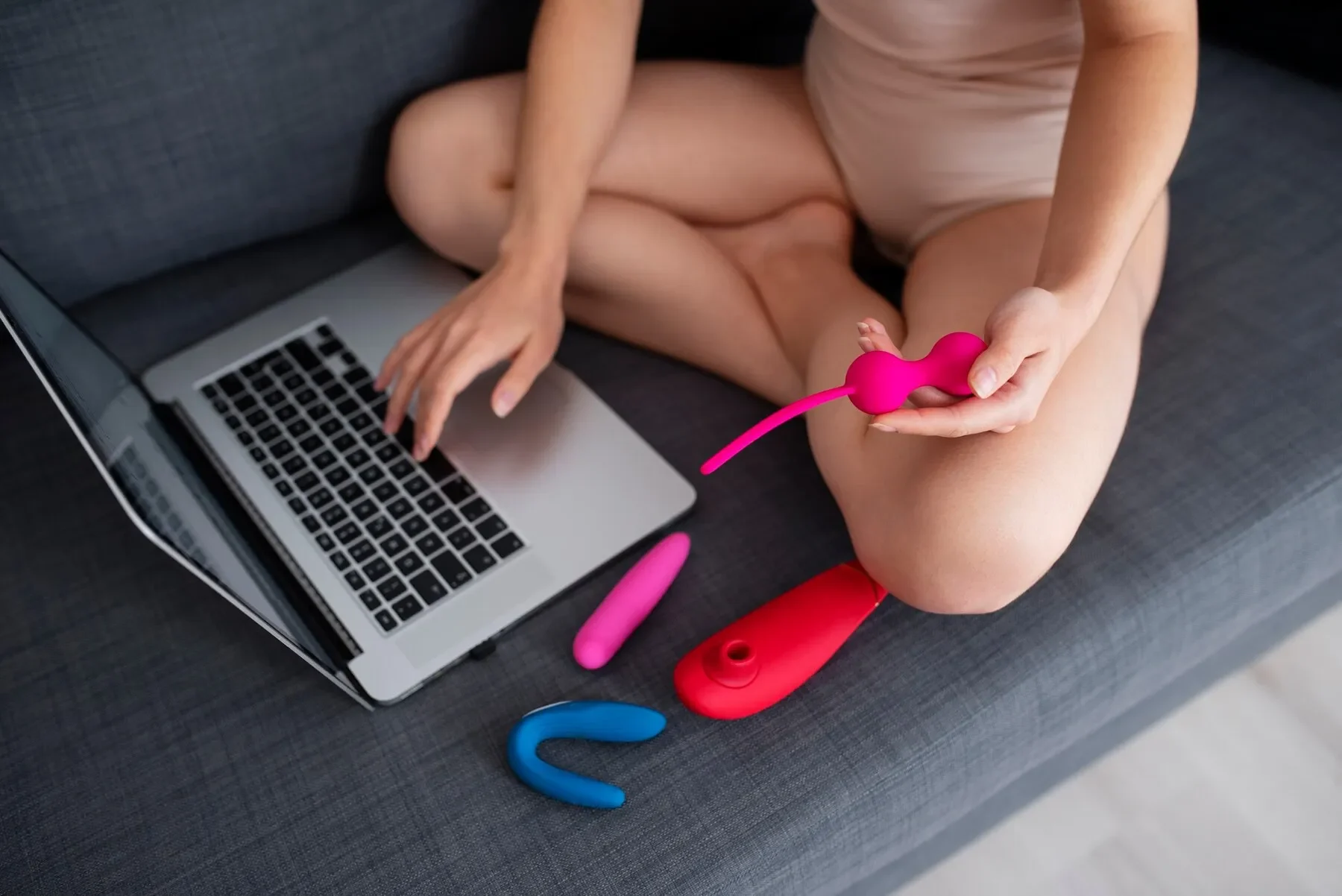 Person with sexual toy bed