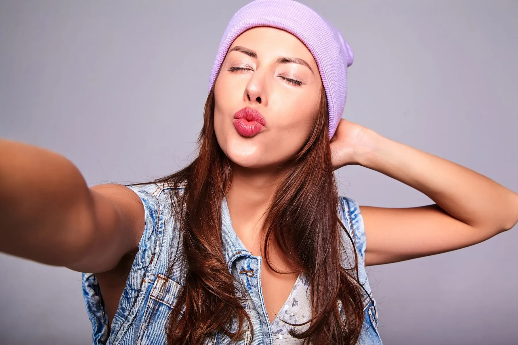 Portrait beautiful cute brunette woman model