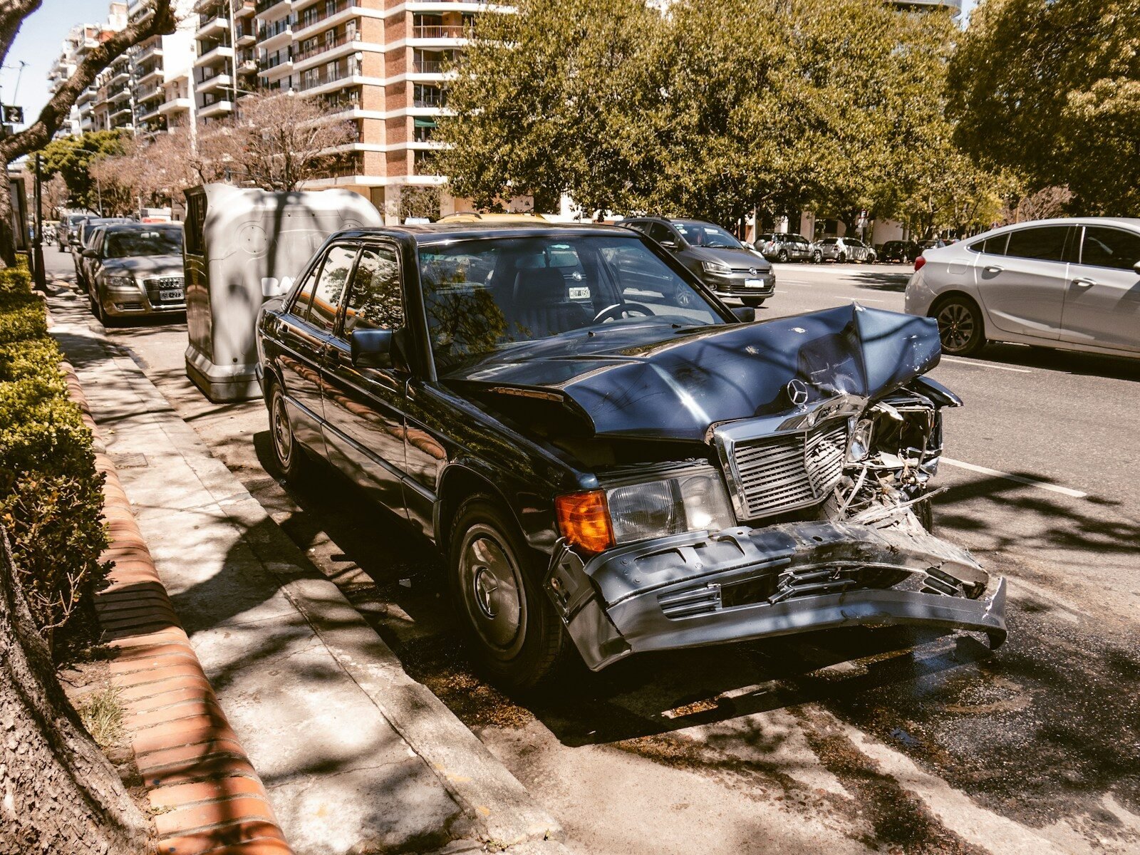 a car that is sitting on the side of the road