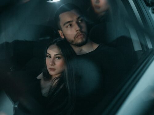 man and woman in car