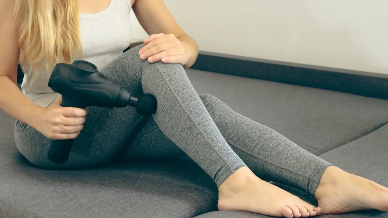 Woman massage gun