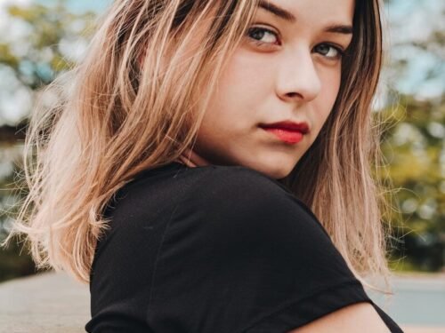 man wearing black top